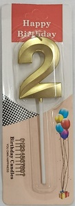 Metallic Gold Candle – Number 2