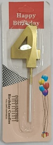 Metallic Gold Candle – Number 4