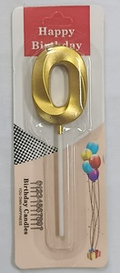 Metallic Gold Candle – Number 0