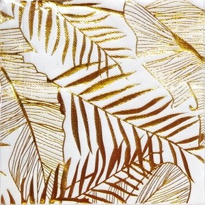 Gold Embossed Palm Lunch Napkins – 20ct