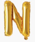 16″ Gold Foil Balloon – Letter N