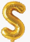 16" Gold Foil Balloon - Letter S