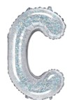 14″ Holographic Silver Foil Balloon – Letter C