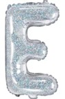 14″ Holographic Silver Foil Balloon – Letter E