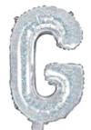 14″ Holographic Silver Foil Balloon –  Letter G