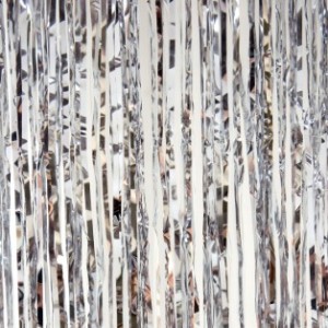 Foil Fringe Doorway Curtain Party Backdrop – Silver