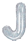 14″ Holographic Silver Foil Balloon – Letter J