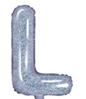 14″ Holographic Silver Foil Balloon – Letter L