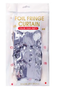 Foil Fringe Doorway Curtain Party Backdrop – Silver