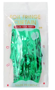 Foil Fringe Doorway Curtain Party Backdrop – Green