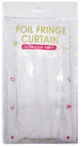 Fringe Doorway Curtain Party Backdrop – White