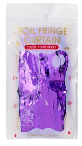 Foil Fringe Doorway Curtain Party Backdrop – Purple