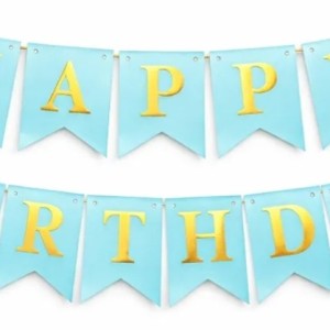 Happy Birthday Banner – Light Blue