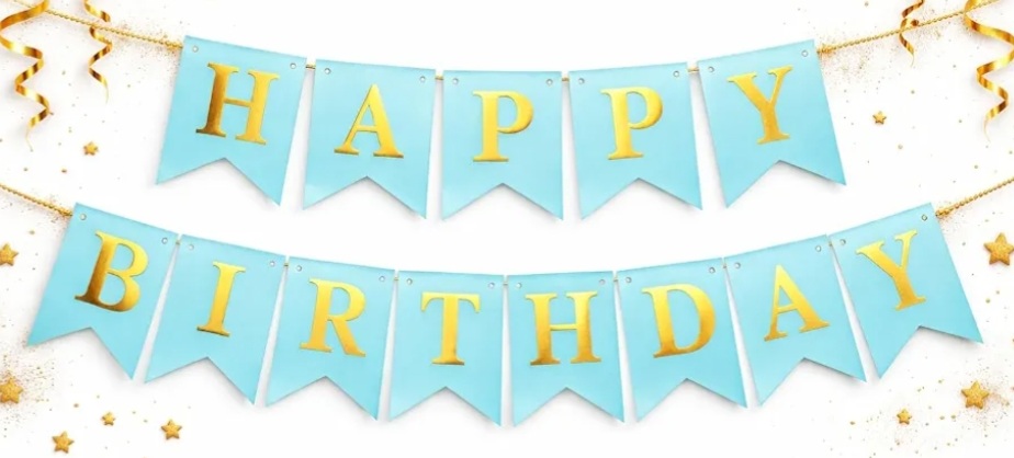 Happy Birthday Banner - Light Blue - Image 2