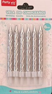 Spiral Candles 6ct – Silver