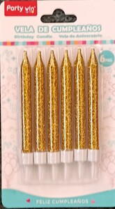 Glitter Candles 6ct – Gold