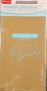 Win Plastic Rectangle Tablecover 54″x72″- Gold