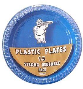 Strong Plastic Tea Plates 15ct -Blue