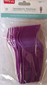 Win Plastic Dessert Forks 20c – Purple