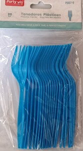 Win Plastic Dessert Forks 20c – Lake Blue
