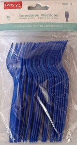 Win Plastic Dessert Forks 20c – Navy Blue