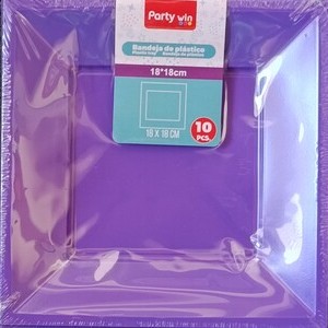 Square Plastic Dessert Plates 10ct – Purple