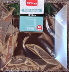 Square Plastic Dessert Plates 10ct – Black