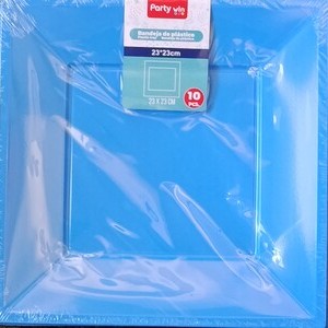 Square Plastic Lunch Plates 10ct – Blue