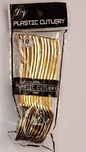 Plastic Dinner Spoon 12ct – White Gold