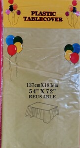 Plastic Rectangle Tablecover 54″x72″ – Gold