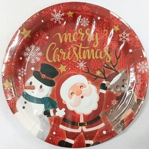 Merry Christmas Red Santa Paper Lunch Plates 10ct