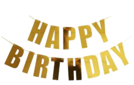 Happy Birthday Banner - Glossy Gold - Image 2