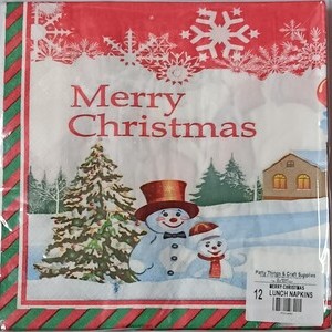 Merry Christmas Winter Lunch Napkin 20ct