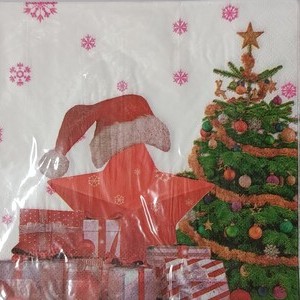 Merry Christmas Tree with Gifts Lunch Napkin 20ct
