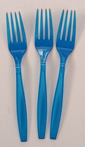 Plastic Heavy Duty Lunch Forks 12ct – Clear Blue