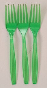 Plastic Heavy Duty Lunch Forks 12ct – Clear Green