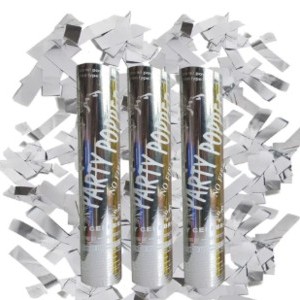 Silver Confetti Party Popper