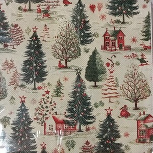 Christmas Trees Lunch Napkin 20ct