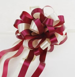 7″ Large Two Tone Pull Bow – Burgundy/Cream