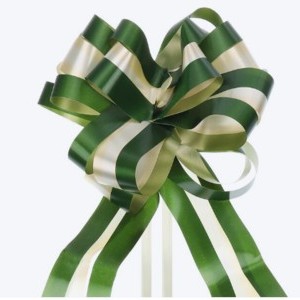 7″ Large Two Tone Pull Bow – Olive/Cream