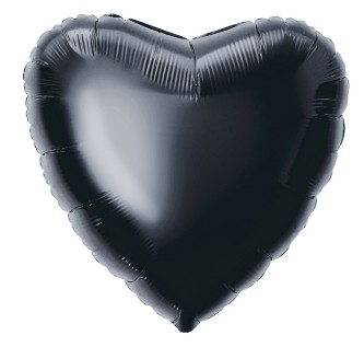 Black Heart Foil Balloon - 18 inches
